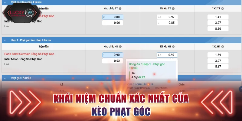 Khái niệm chuẩn xác nhất của kèo phạt góc