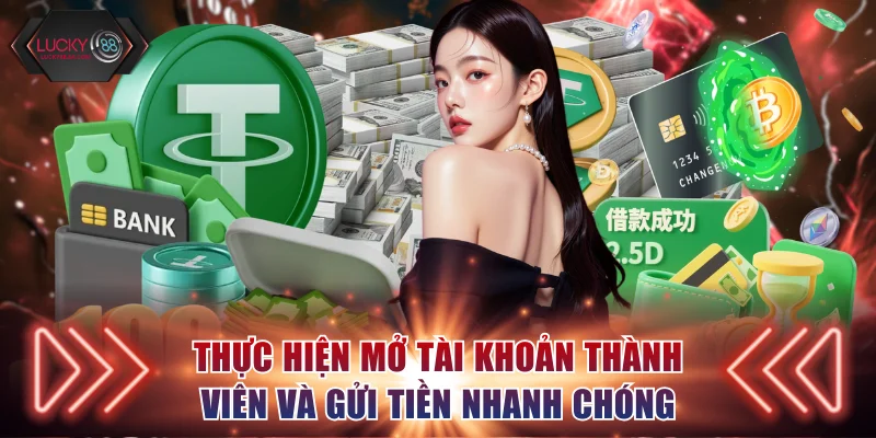 Thực hiện mở tài khoản thành viên và gửi tiền nhanh chóng
